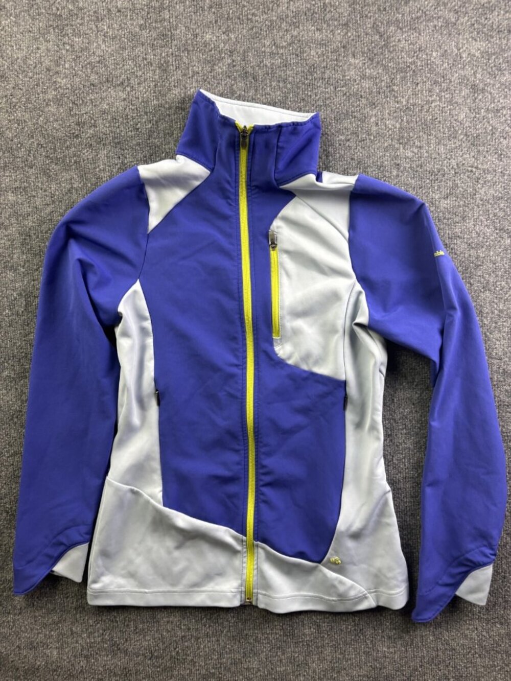 Columbia Omni-Shield Jacket Womens Small Blue Softshell Full Zip Pockets Hiking